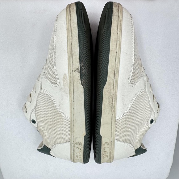 Vuori Clae Shoes Mens Size 6 White Green Low Top Sneakers Casual Mesh Leather - Picture 6 of 9